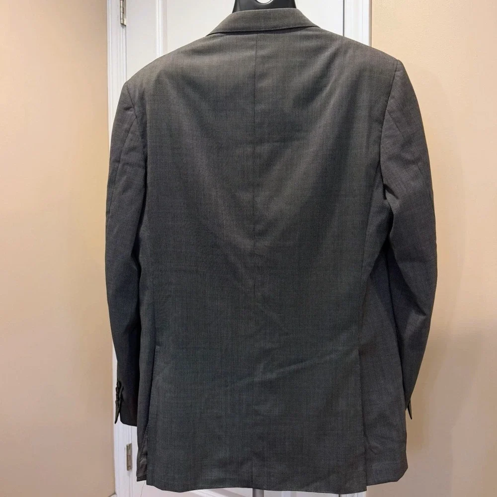 Canali Blazer 42L Gray 100% Virgin Wool Woolmark Sport Coat Made In Italy Cupro